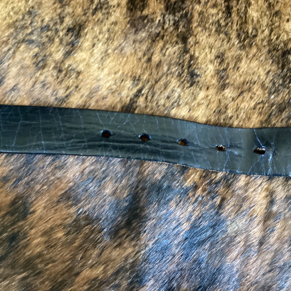 Vintage Old School Guess Black Leather Big Letter Belt - Picture 4 of 9
